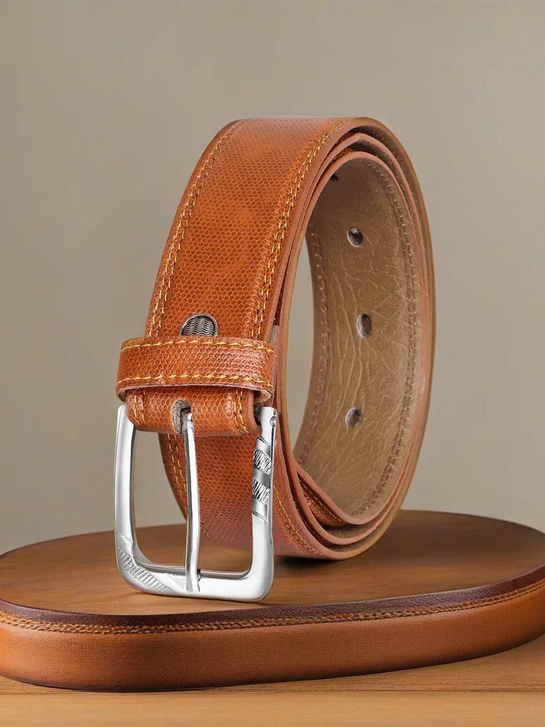 LOREM Men Formal Belt, Orange