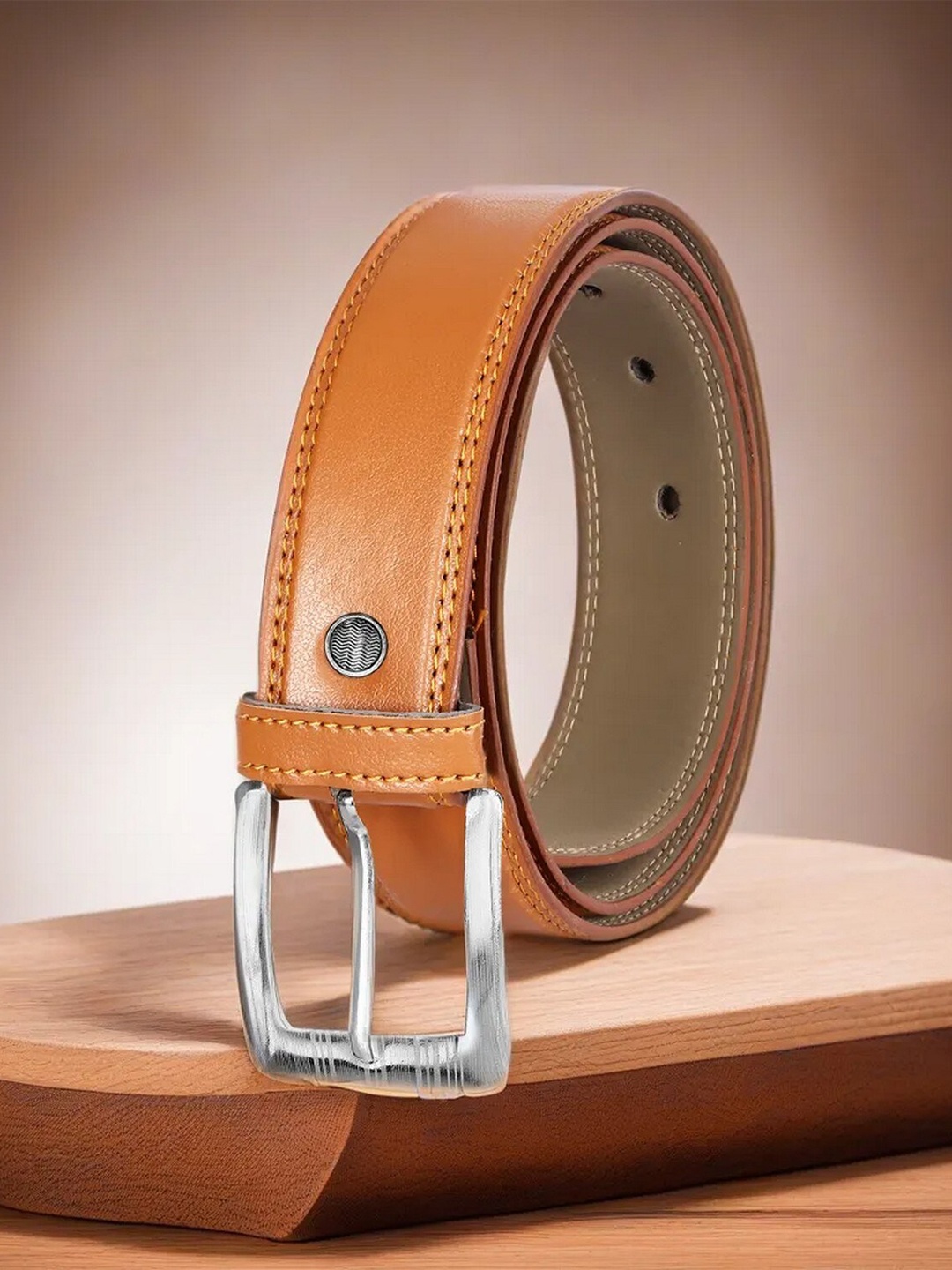 LOREM Men Formal Belt, Orange