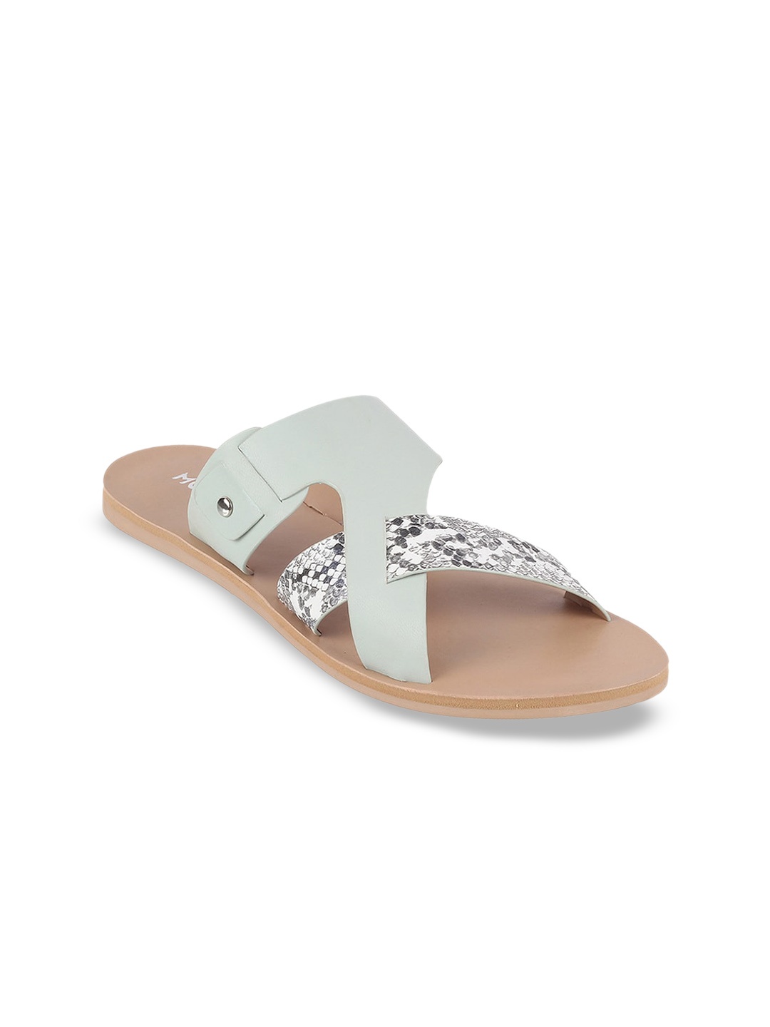 

Mochi Embellished Open Toe Flats, Green