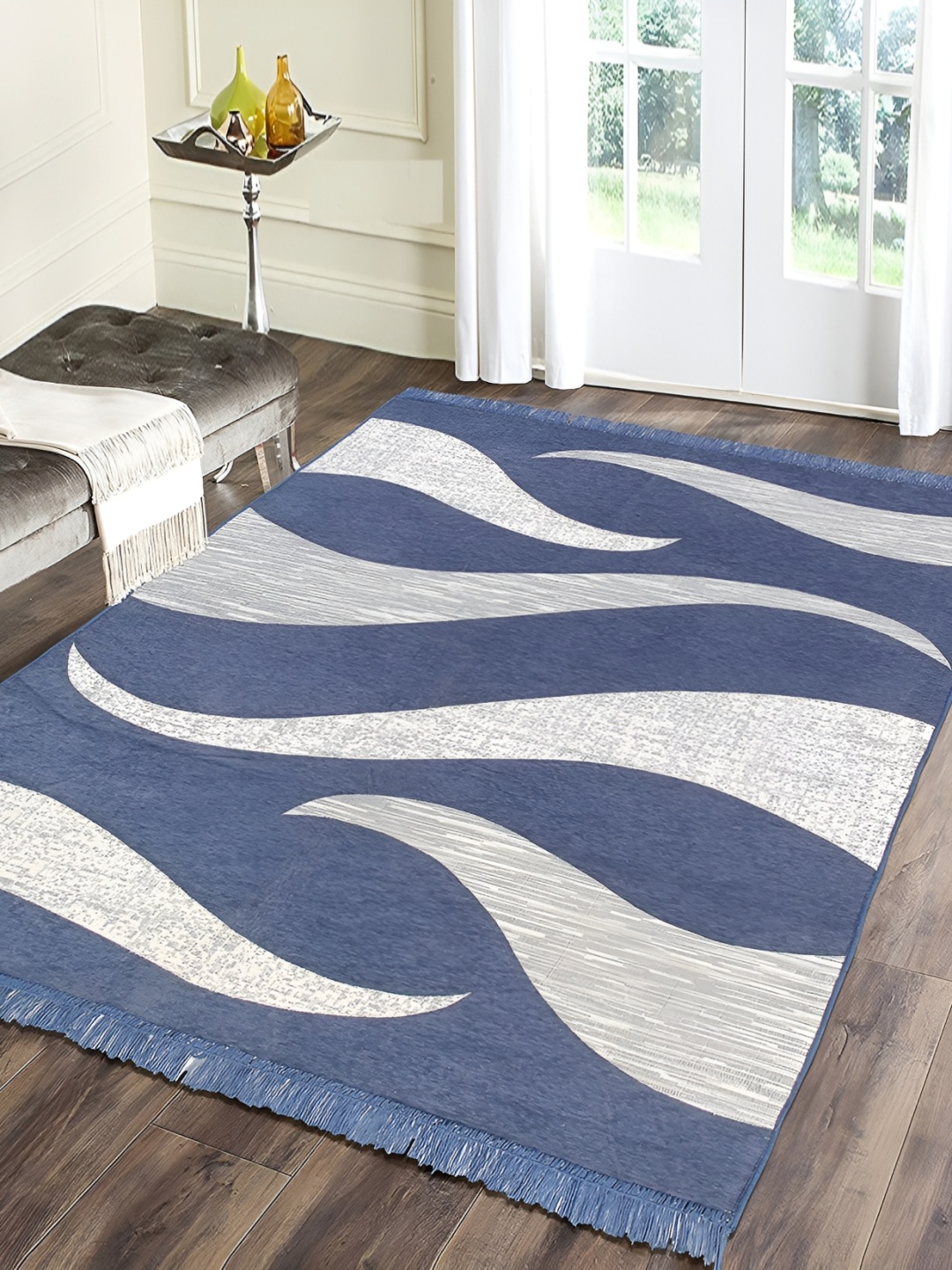 

Sparrow world Grey Printed Chennille Carpet