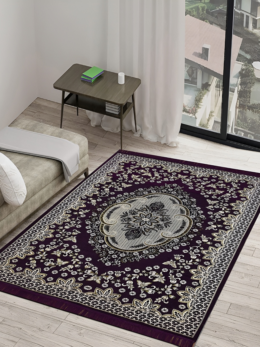 

Sparrow world Purple Solid Carpet