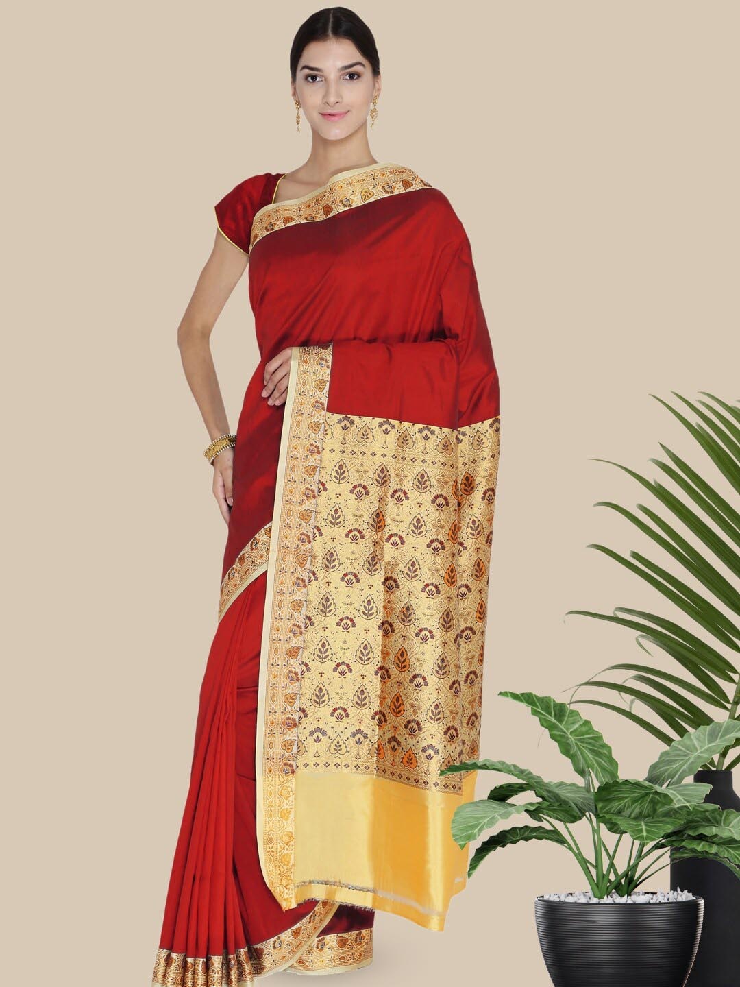 

Chhabra 555 Zari Banarasi Saree, Maroon