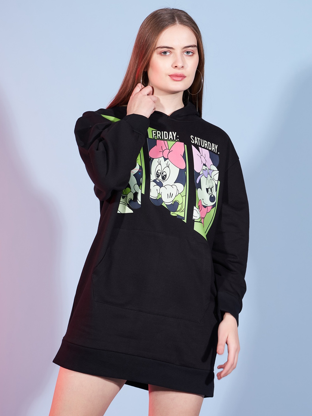 

DressBerry Yellow Donald & Daisy Printed Hooded T-Shirt Dress