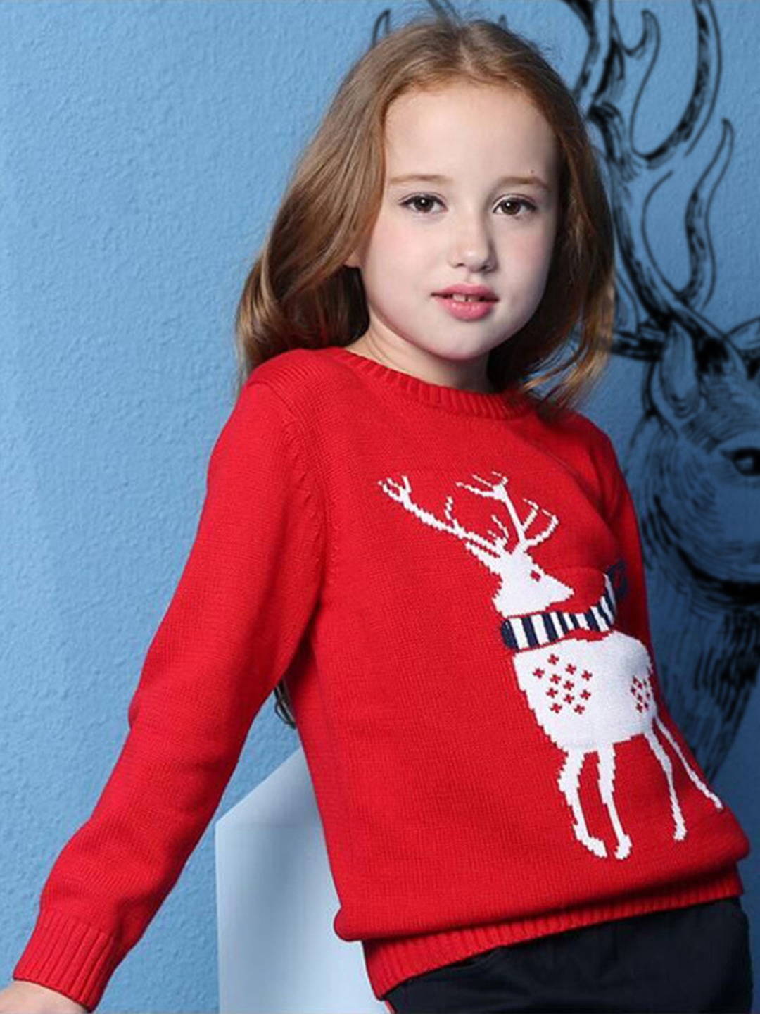 

INCLUD Girls Red Printed Pullover