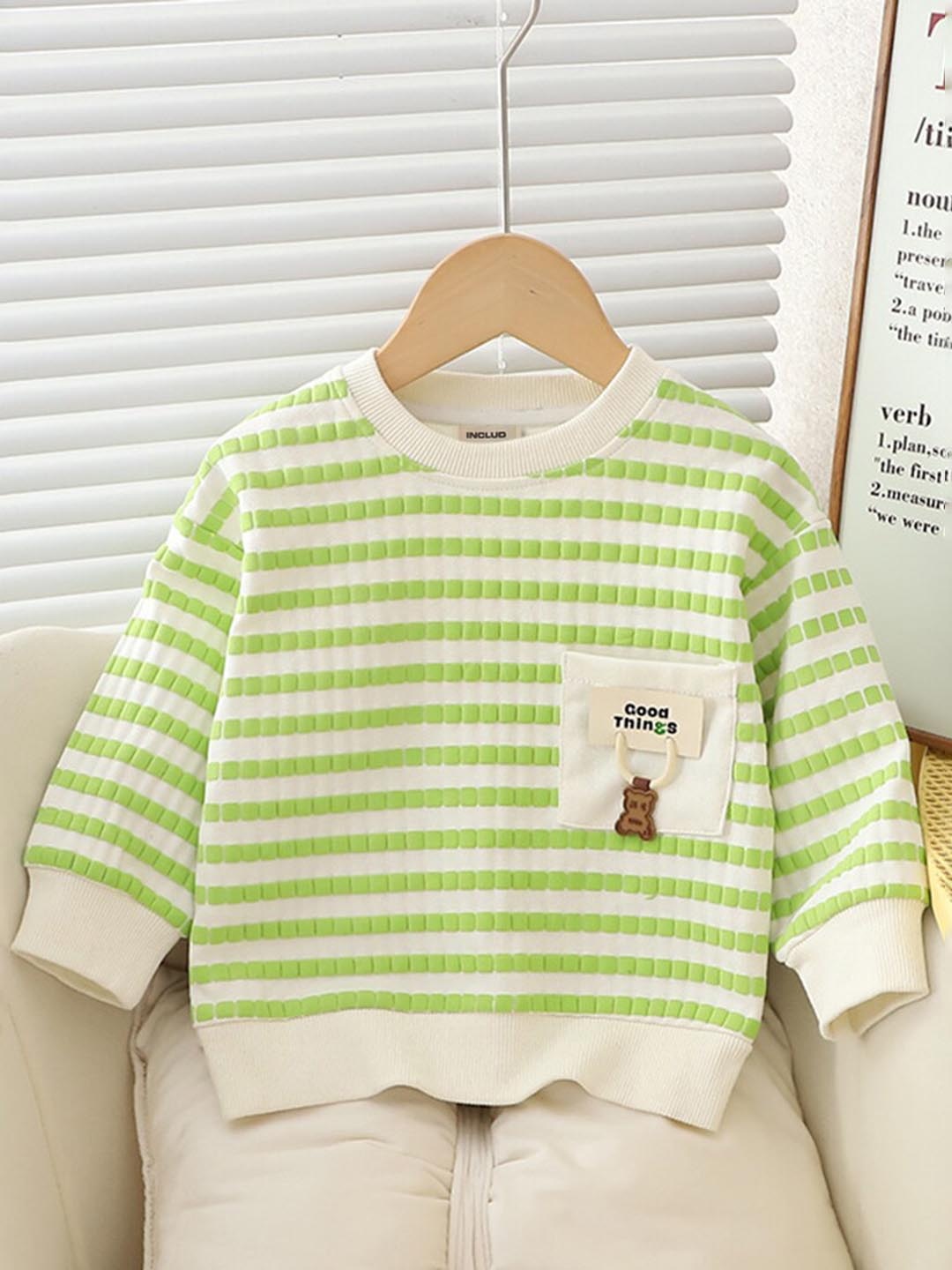 

INCLUD Girls Striped Pullover, Green