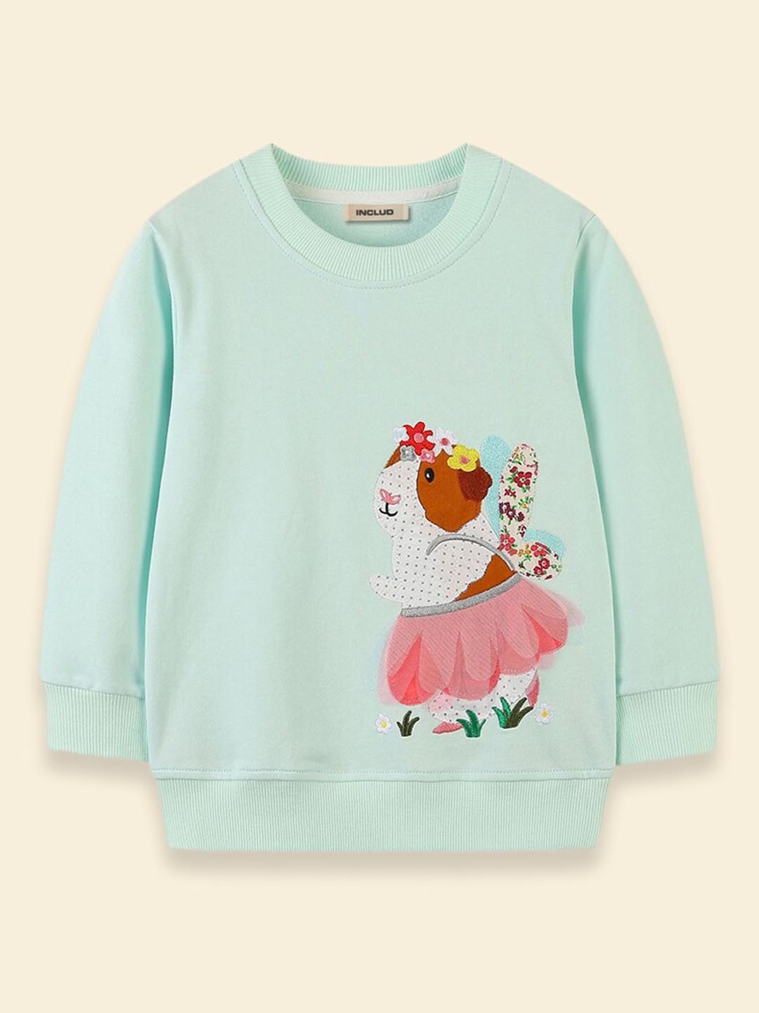 

INCLUD Girls Graphic Printed Dry Fit Pullover, Blue