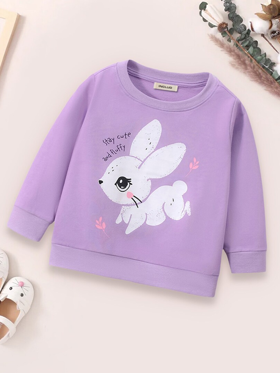 

INCLUD Girls Graphic Printed Dry Fit Pullover, Purple