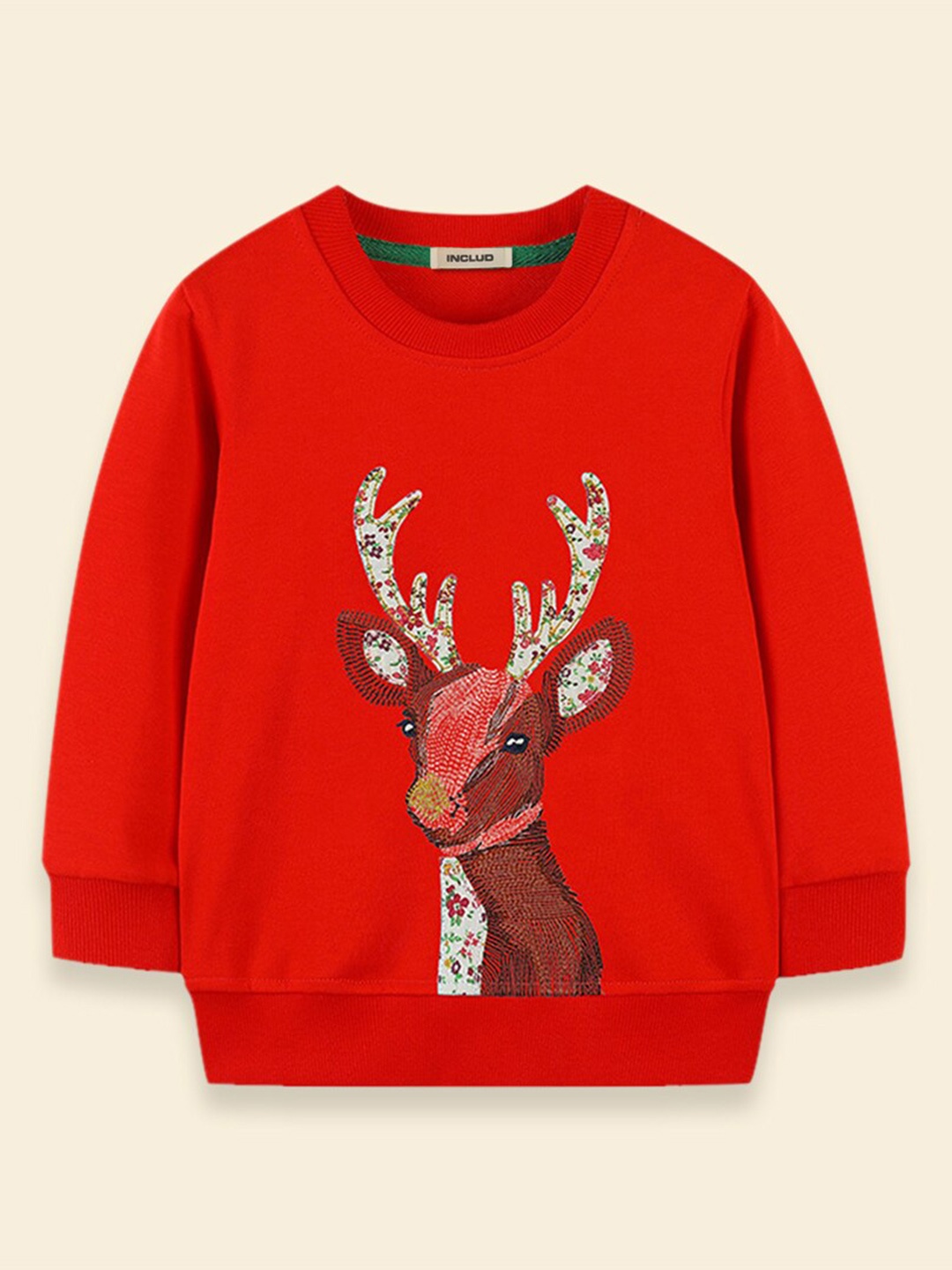 

INCLUD Girls Graphic Printed Sweatshirt, Red