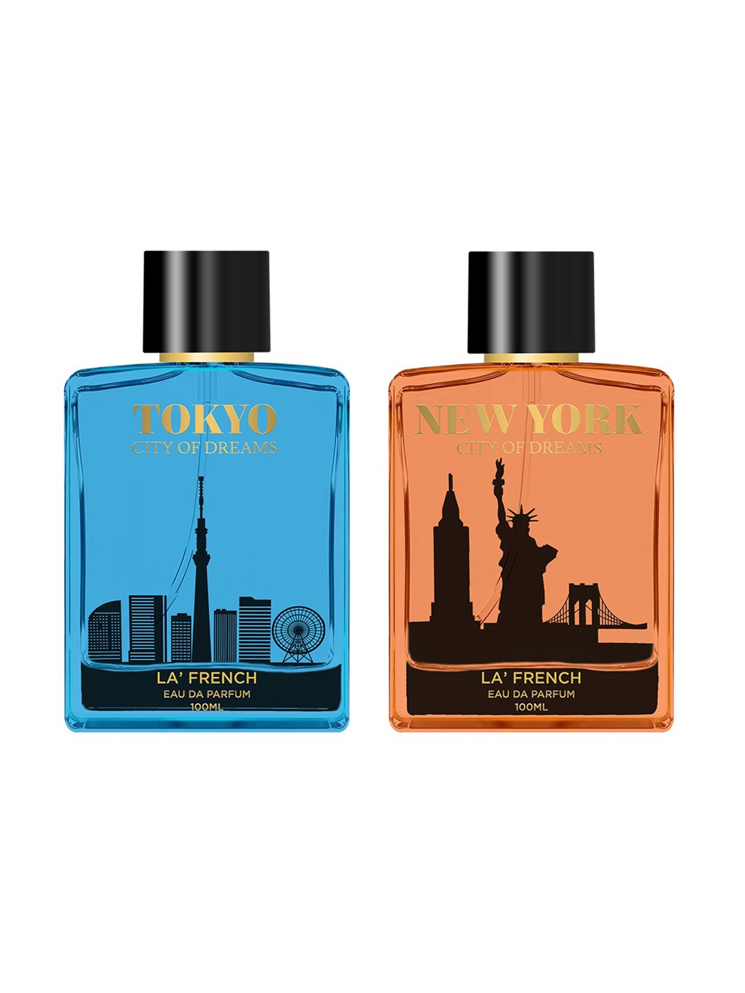 

La French Tokyo & New York Long Lasting Eau De Parfum - 100ml Each, Black