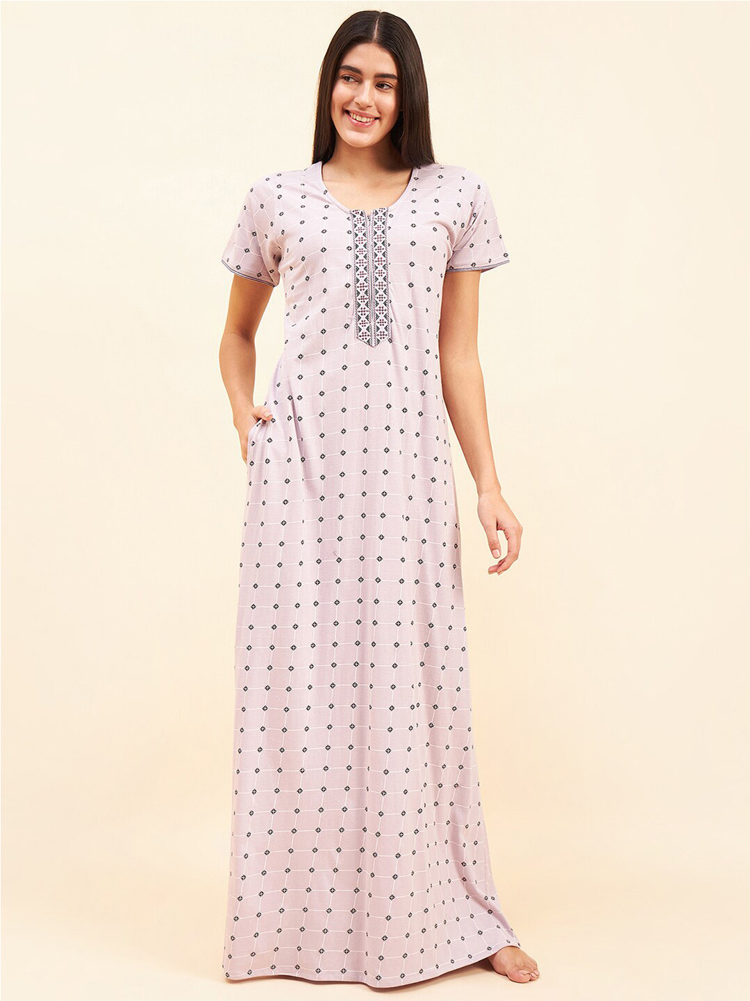 

Sweet Dreams Rose Printed Cotton Maxi Nightdress