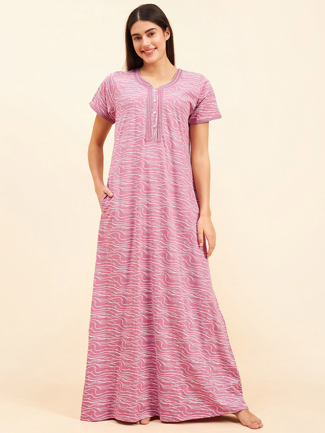 

Sweet Dreams Rose Printed Cotton Maxi Nightdress