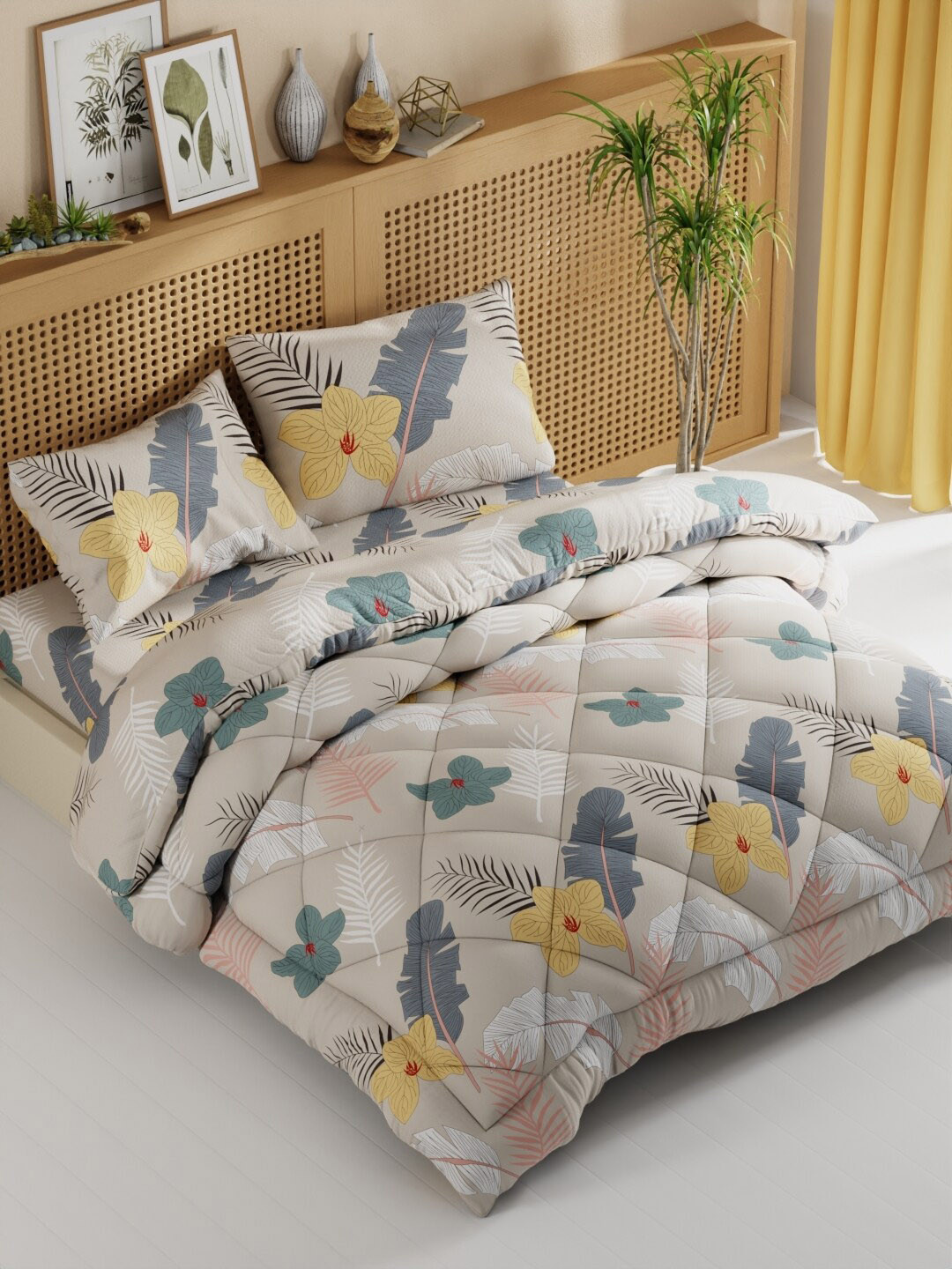 

BIANCA Beige and Grey 3 Pieces Bedding Set