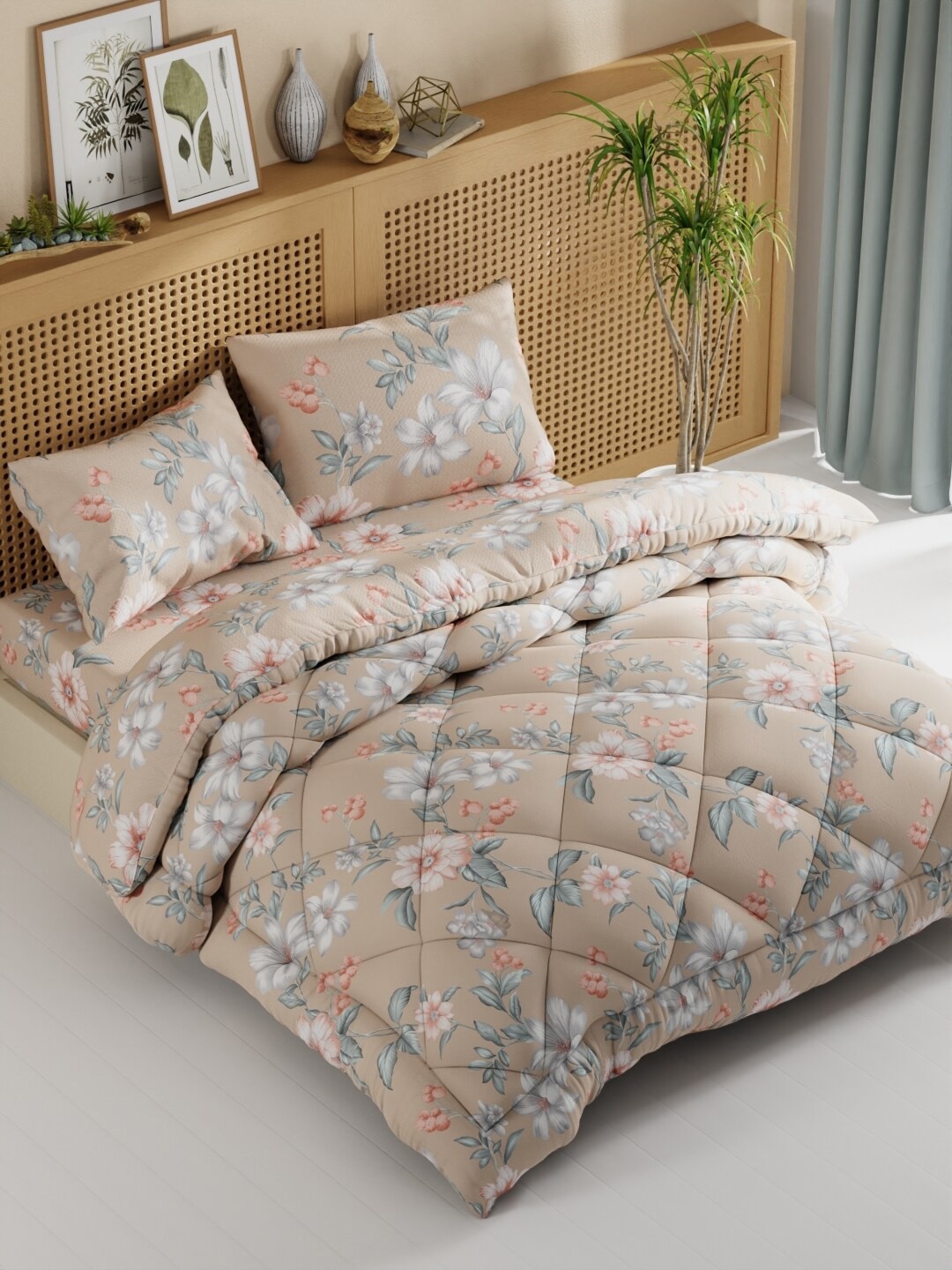 

BIANCA Brown & White 4 Pieces Double Bedding Set