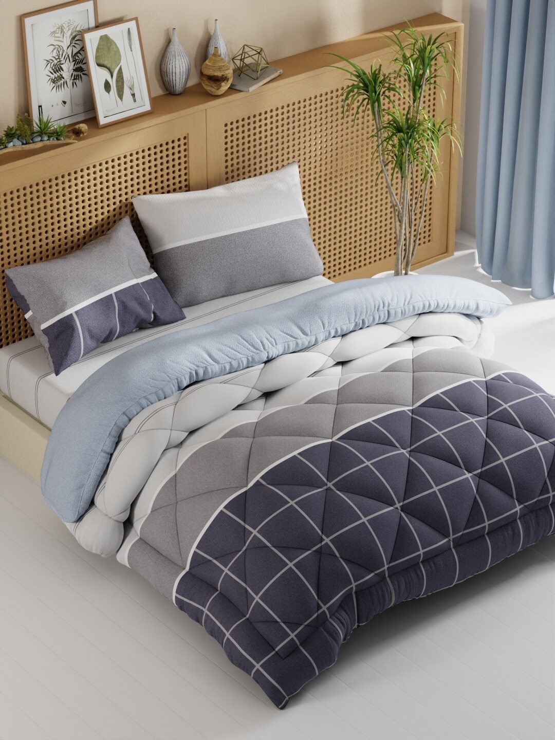 

BIANCA Charcoal and Grey 3 Pieces Bedding Set