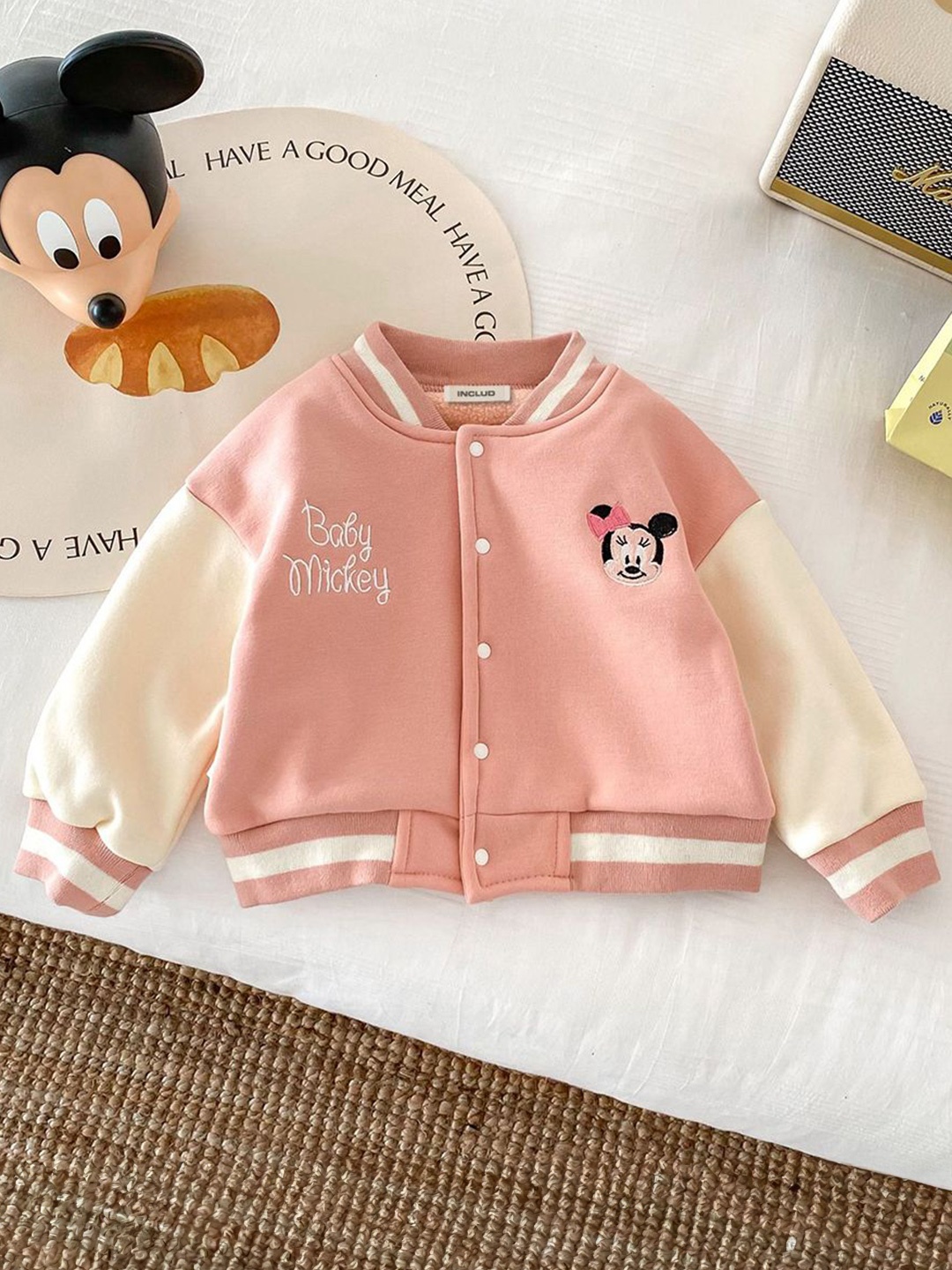 

INCLUD Girls Pink Colourblocked Lightweight Bomber Jacket