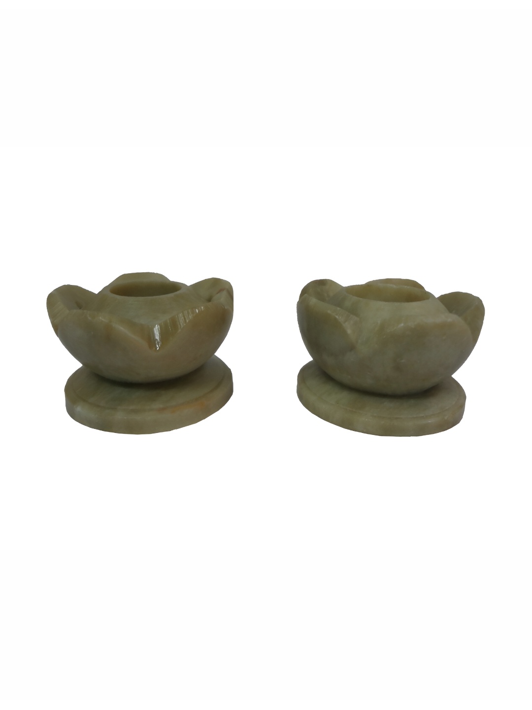 

Avinash Handicrafts Beige 2 Pieces Stoneware Flower Shape Candle Holder