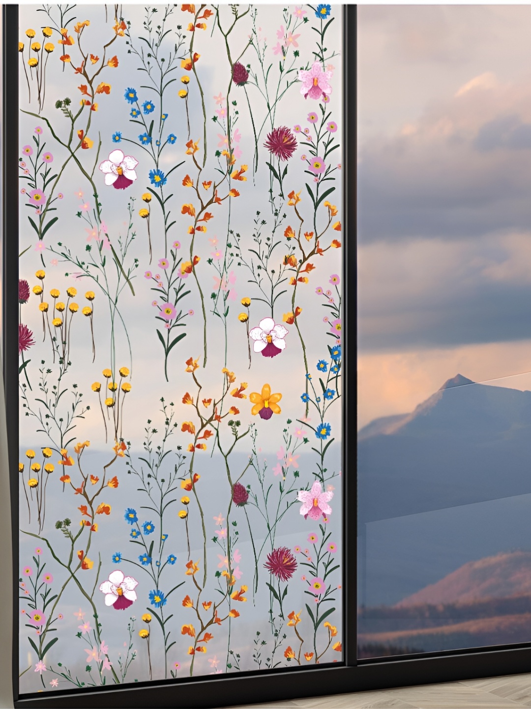 CVANU Transparent & Green Printed Self-Adhesive Window Film