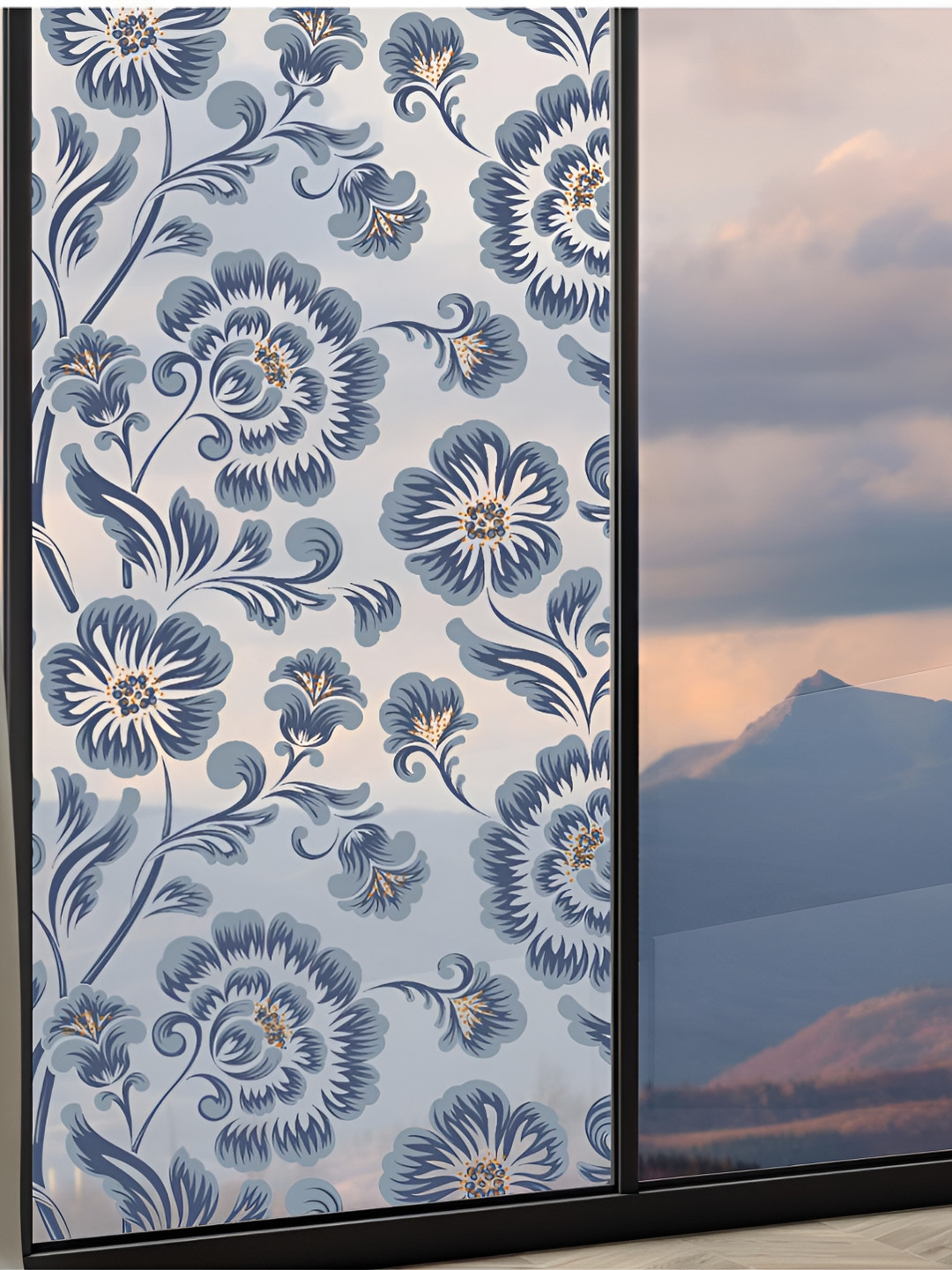 

CVANU Transparent & Grey Printed Self Adhesive Window Sticker