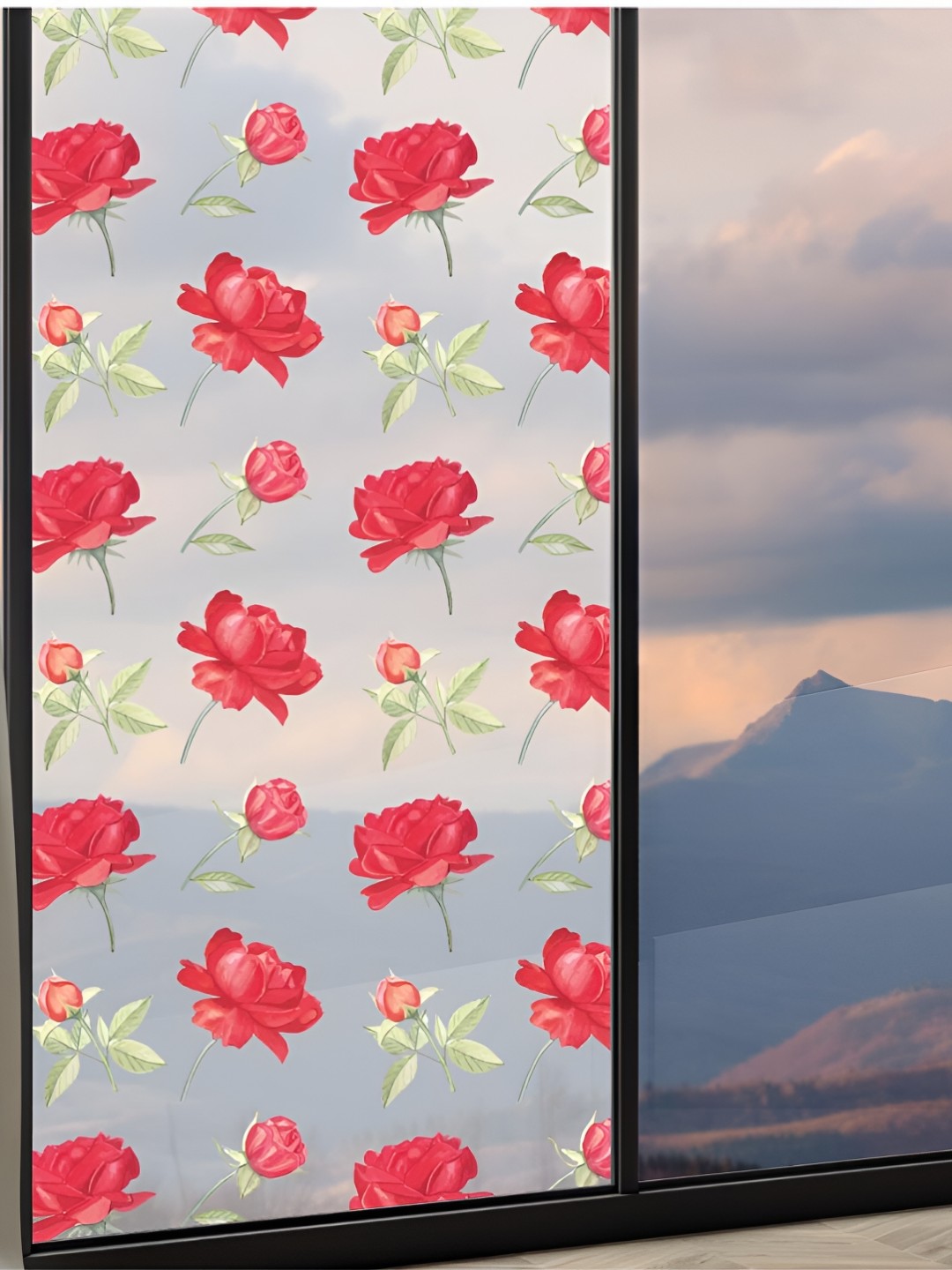 

CVANU Transparent & Red Printed Self-Adhesive Window Film