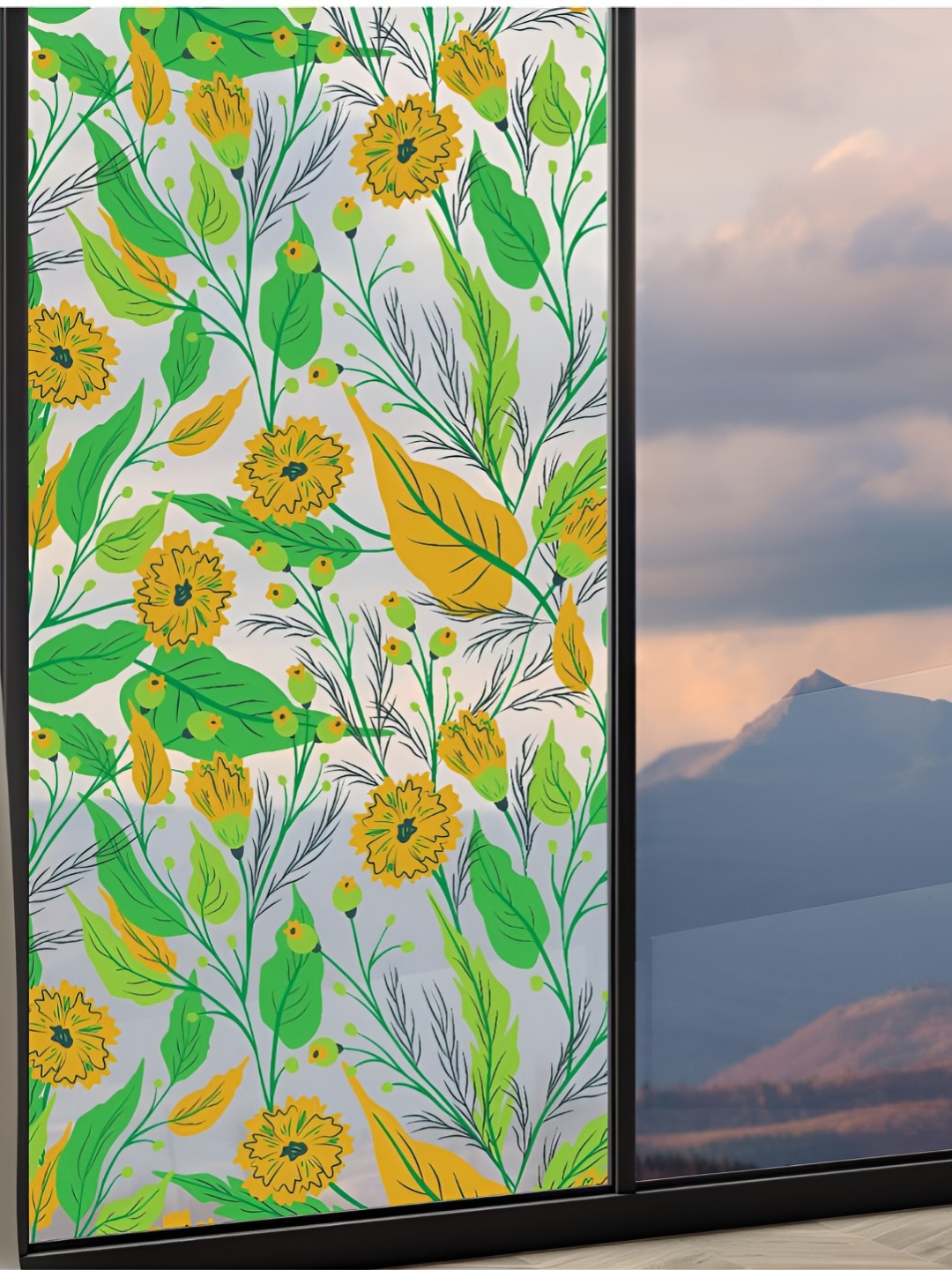 

CVANU Window Film Green Printed Self Adhesive Window Film Sticker