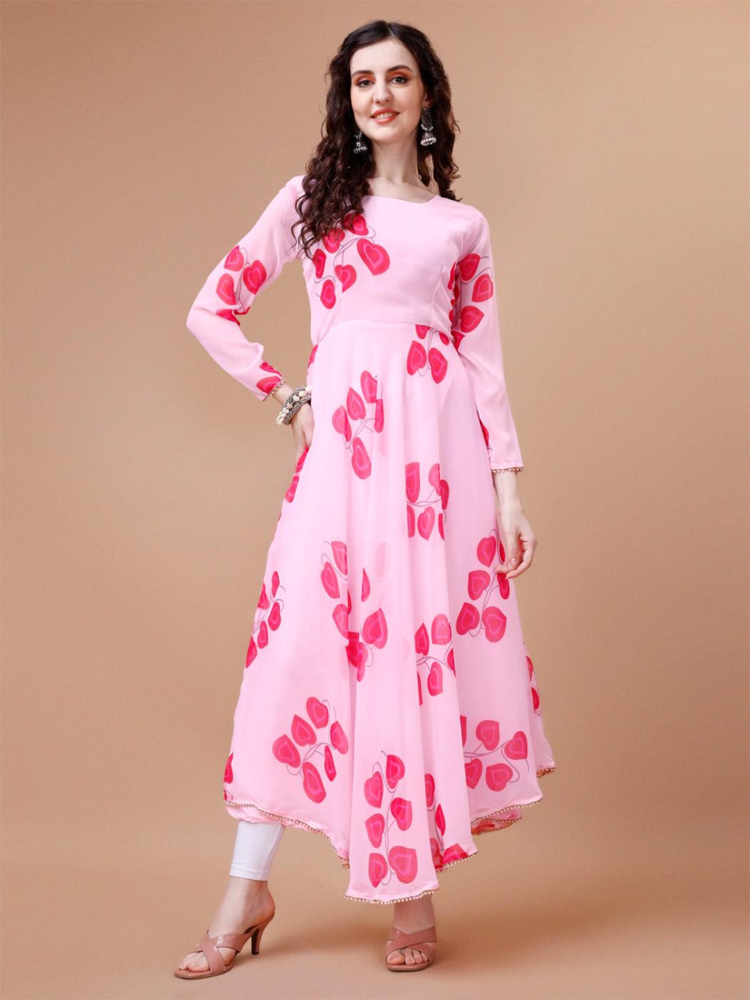 

Fashion2wear Red Georgette A-Line Maxi Dress