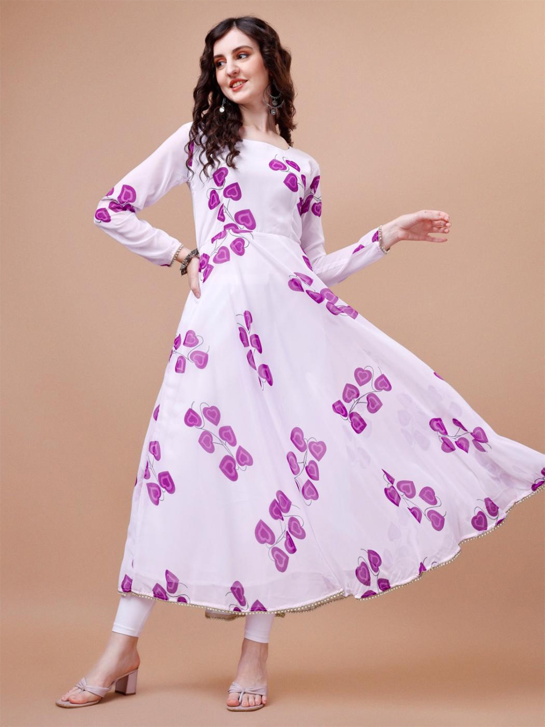 

Fashion2wear Purple Georgette A-Line Maxi Dress