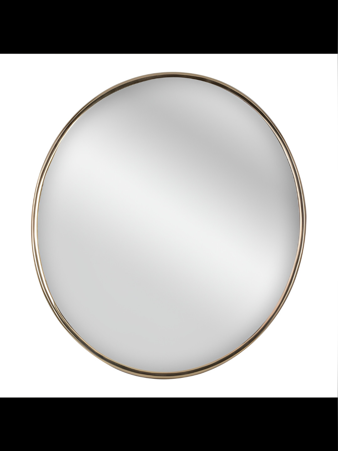

Cocovey Homes Beige & Grey Steel Reflection Round Wall Mirror