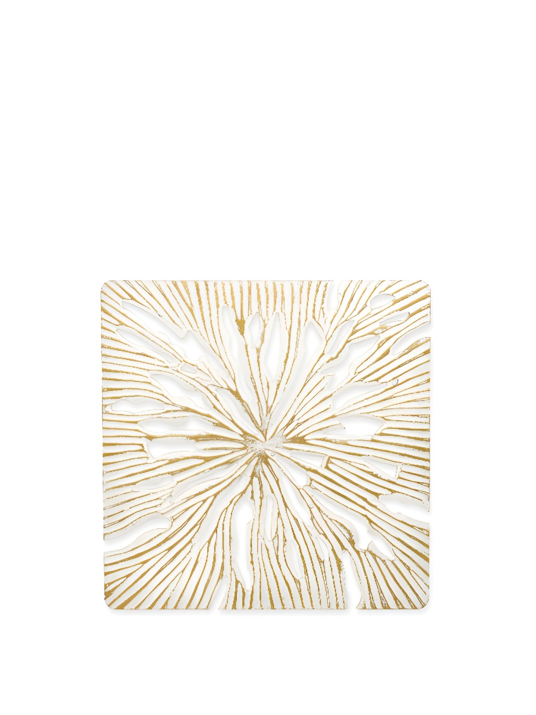 

Cocovey Homes Gold Toned & White Textured Metal Wall Decor