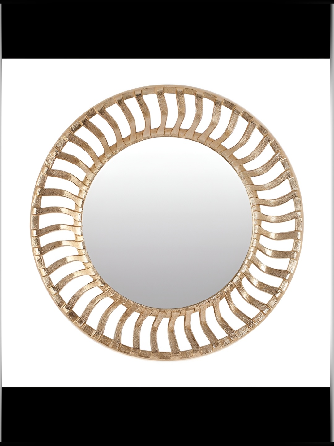 

Cocovey Homes Beige & Grey Textured Nickel & Stainless Steel Round Wall Mirror