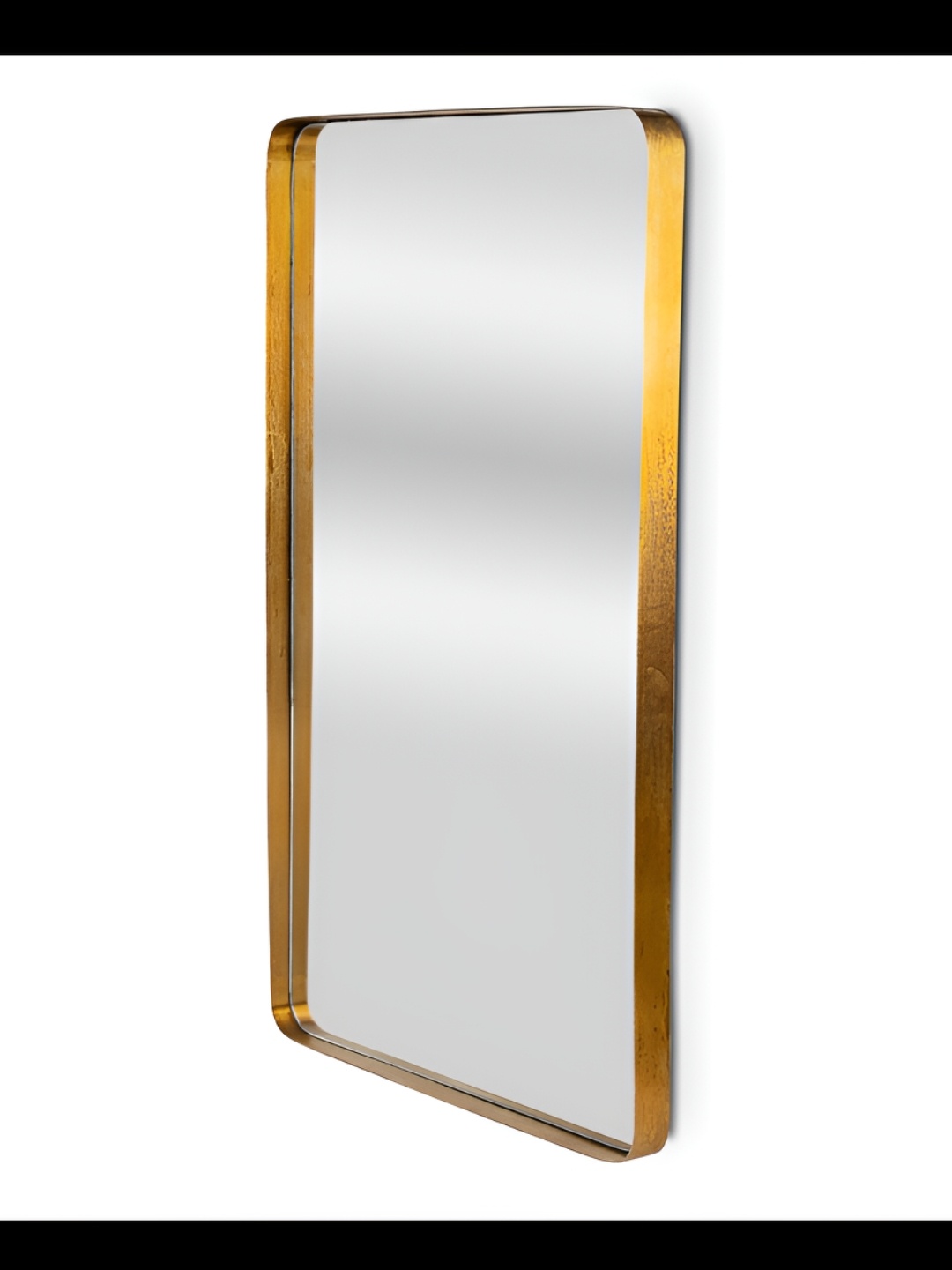 

Cocovey Homes Lustrous Grey & Gold-Toned Stainless Steel Rectangle Wall Mirror