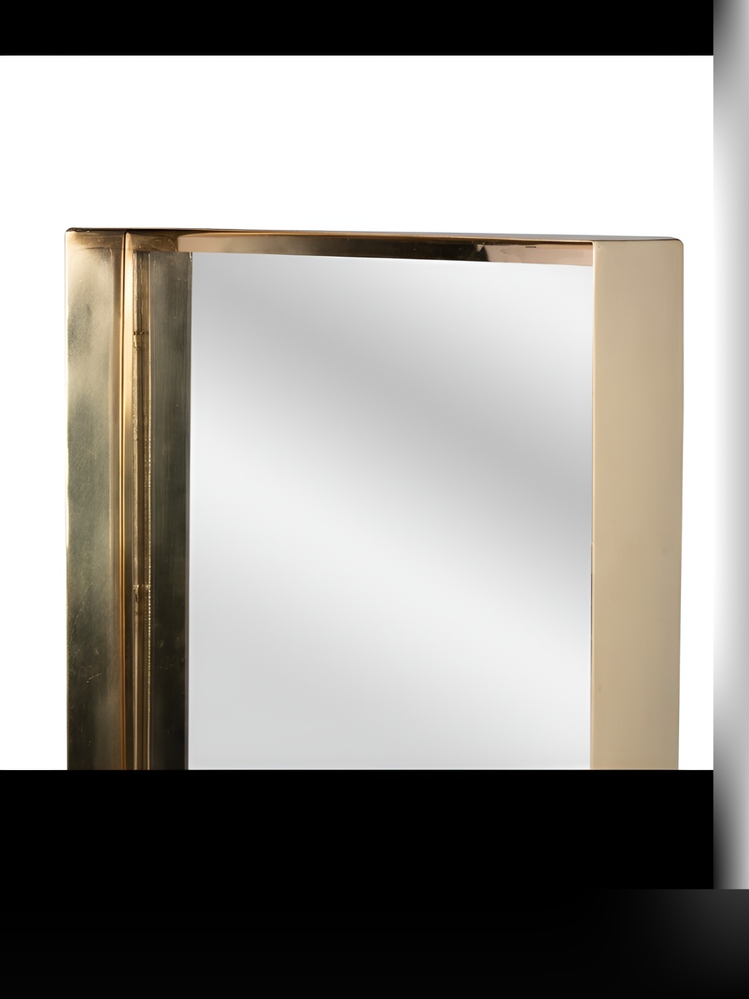 

Cocovey Homes Luxe Grey & Gold-Toned Stainless Steel Square Wall Mirror