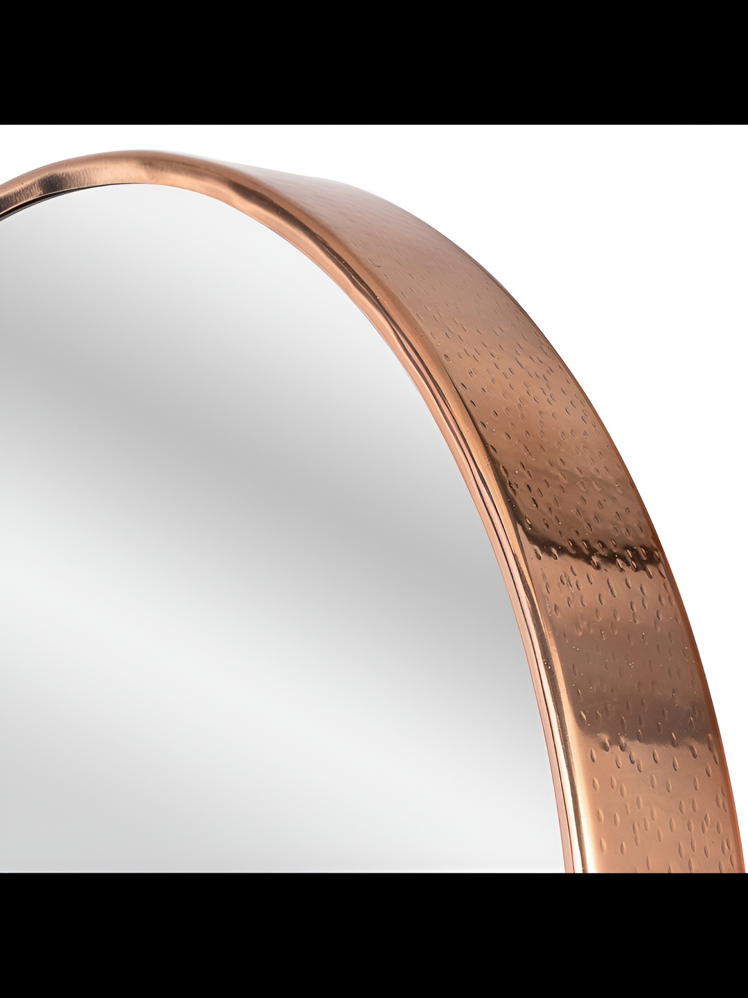 

Cocovey Homes Modern Copper Brown Textured Stainless Steel Round Shaped Wall Mirror