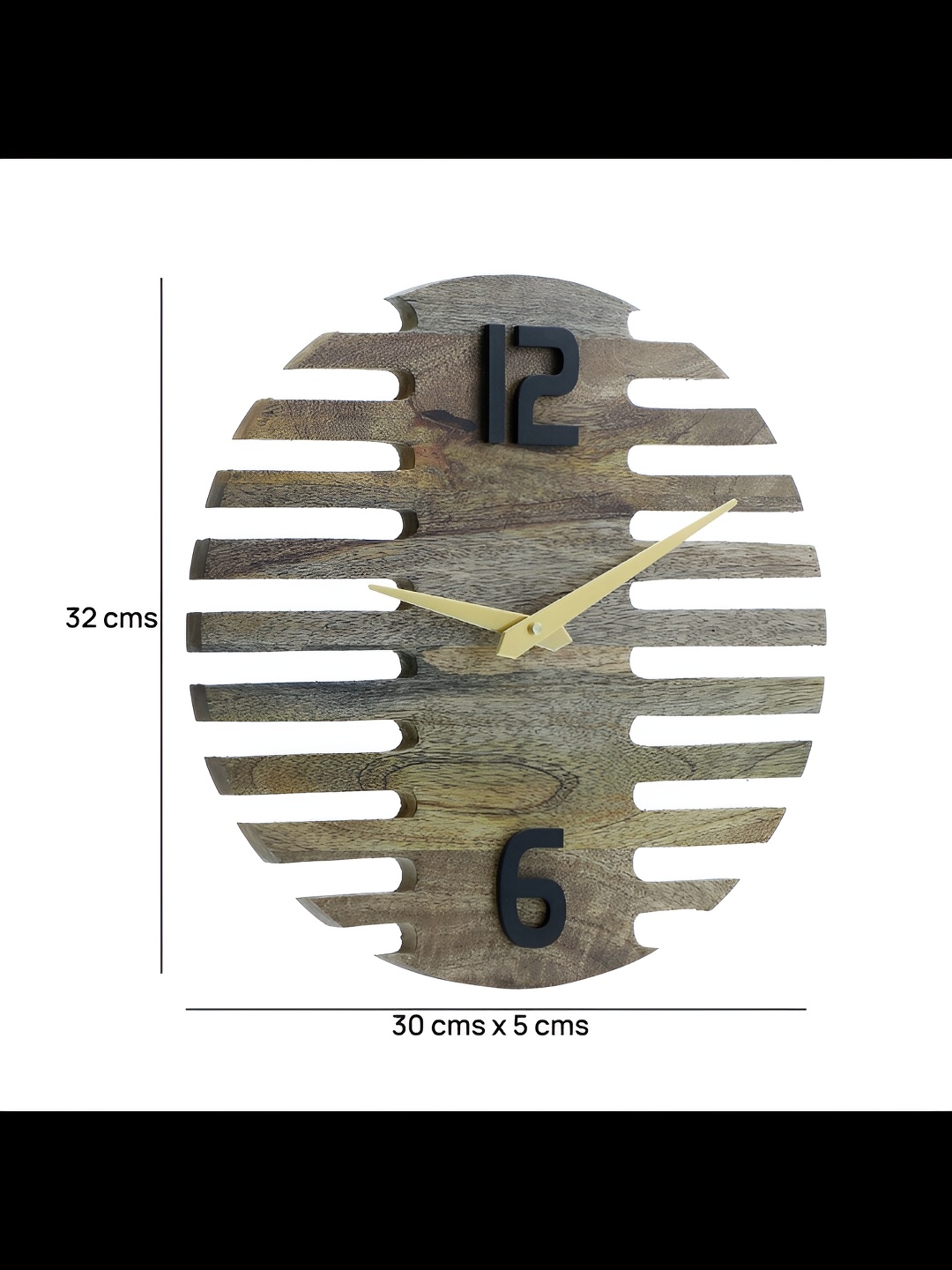 

Cocovey Homes Brown Round Shaped Analogue Contemporary Wooden Wall Clock