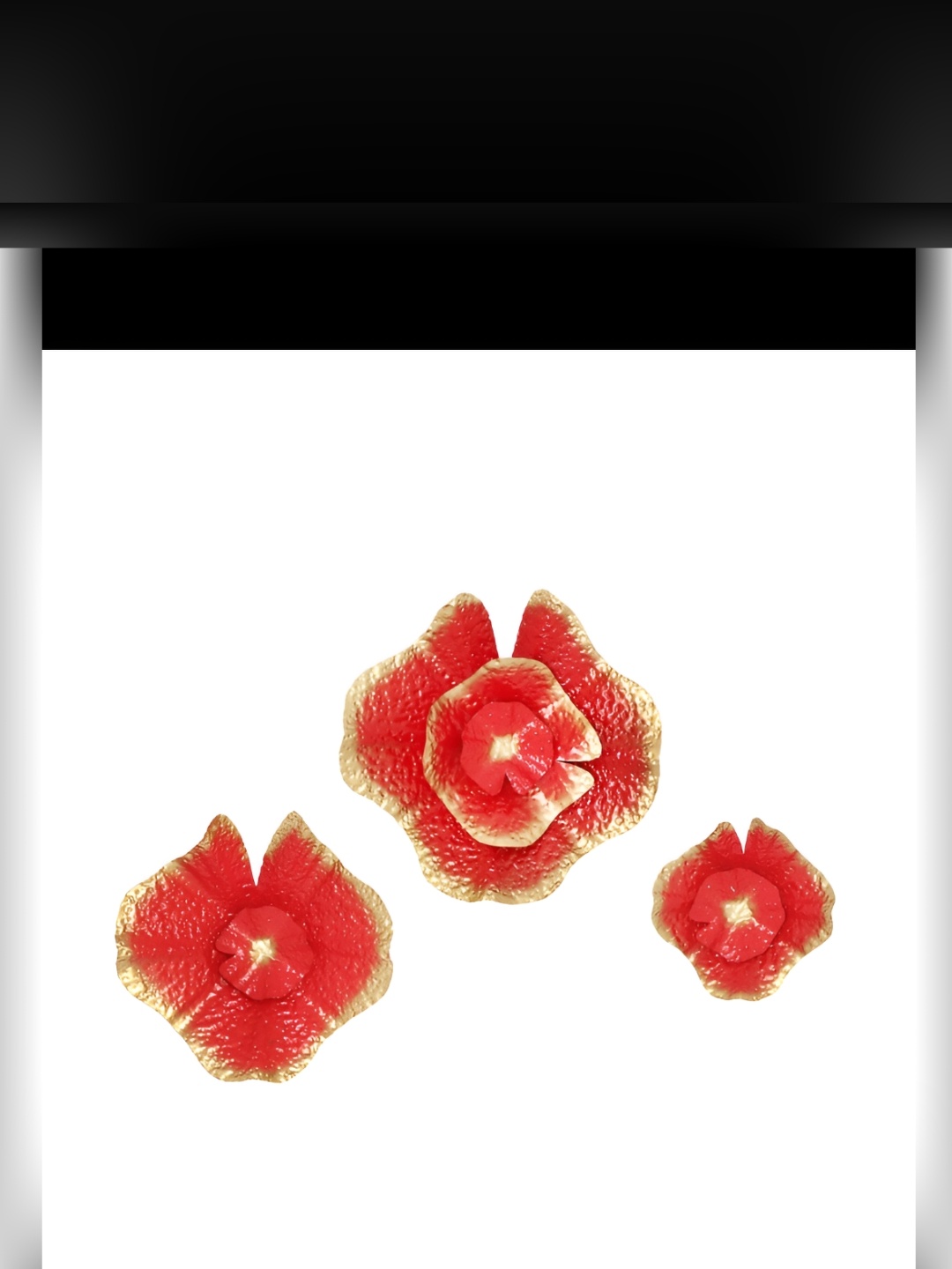 

Cocovey Homes Red & Gold Toned 3 Pieces Textured Metal Wall Decor