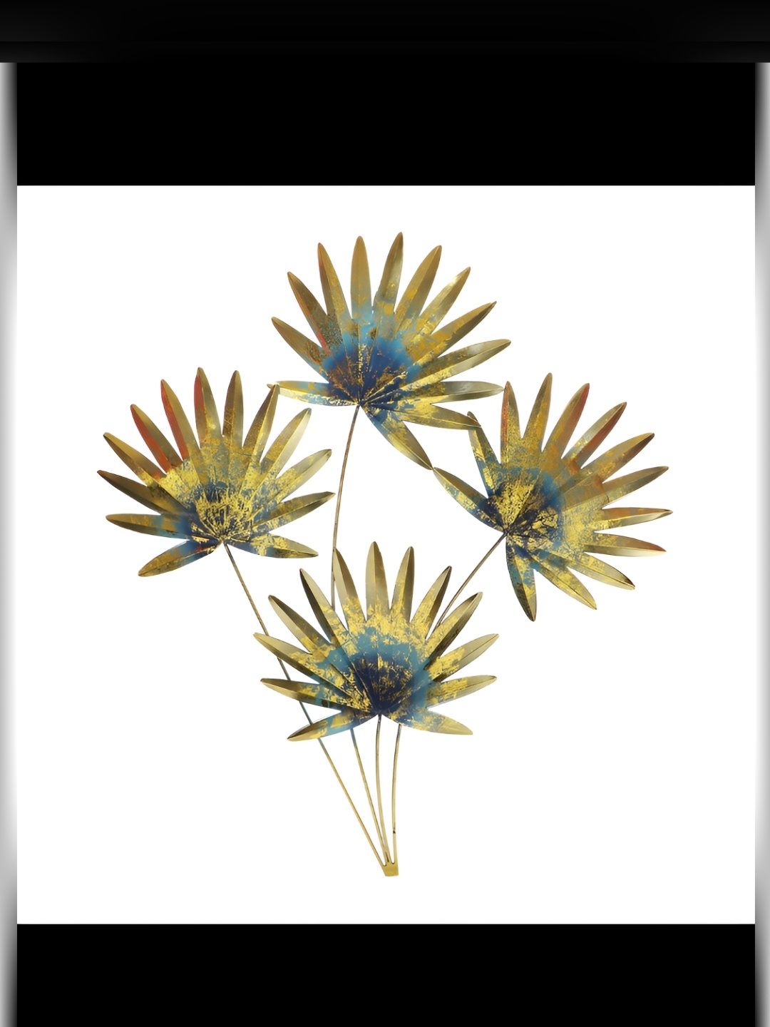 

Cocovey Homes Gold Toned & Blue Textured Metal Wall Decor