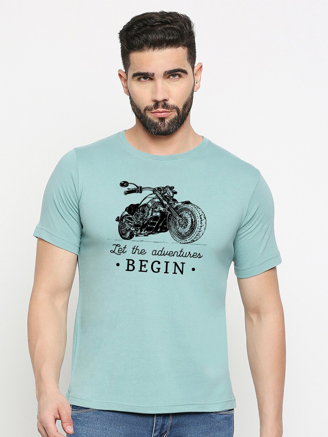 

MOD ECRU Unisex Typography Printed Pure Cotton T-shirt, Green