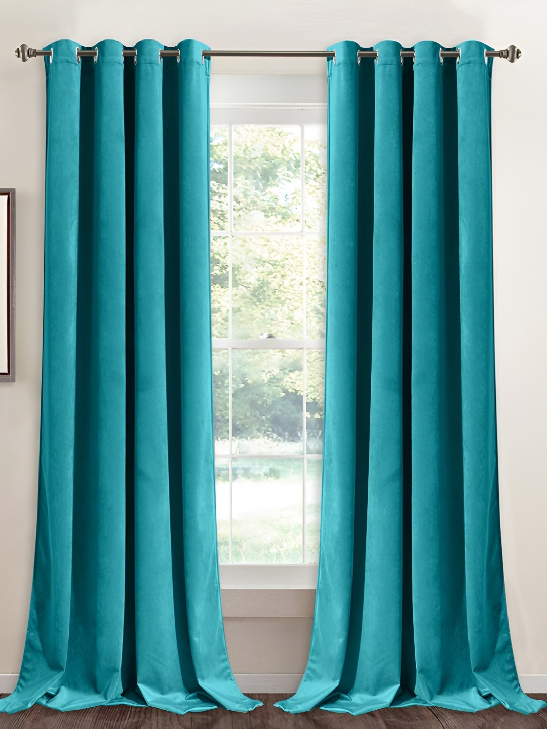 

Sparrow world Blue Black Out Long Door Curtain
