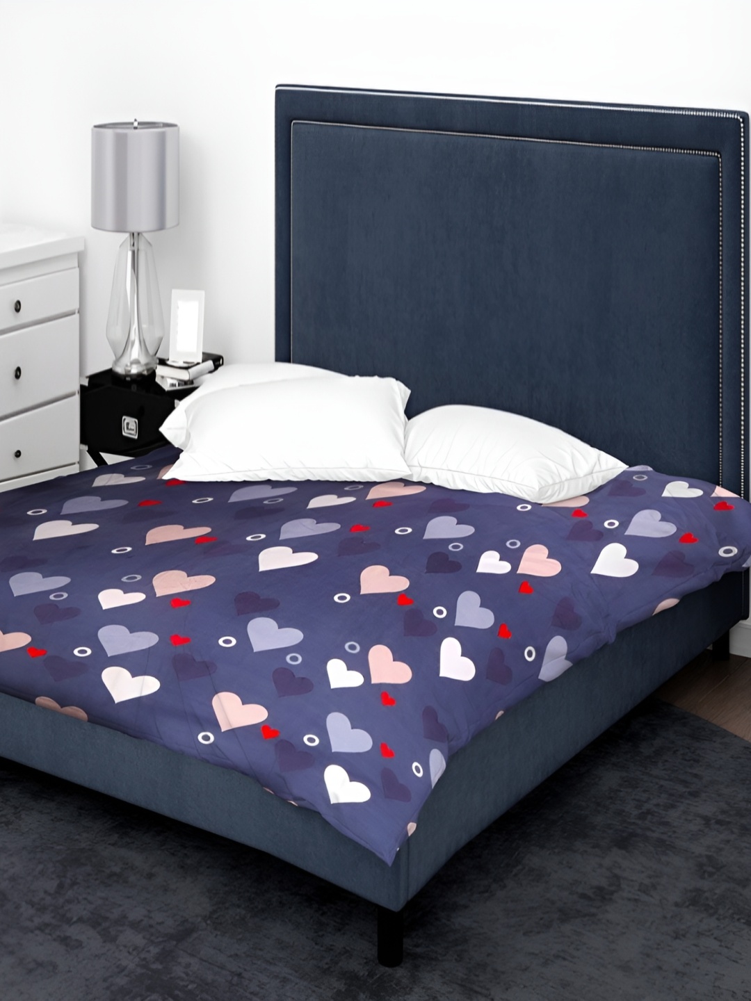 

RD TREND Teal Mild Winter 210 GSM Cotton Geometric Double King Bed Comforter, Blue