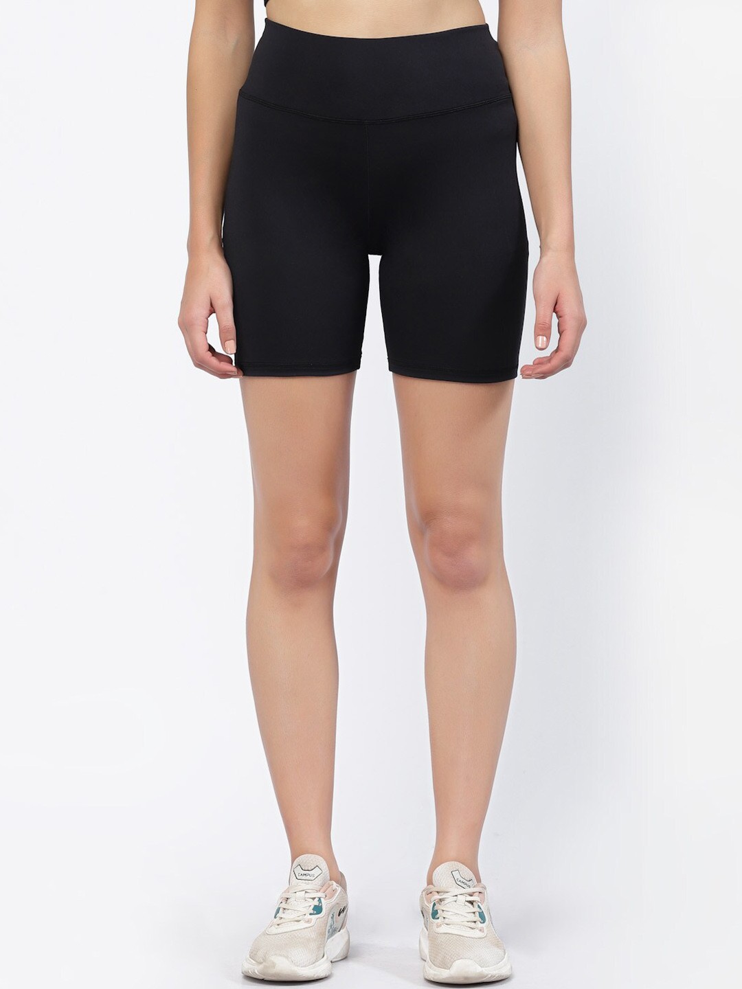 

Inner Sense Women Slim Fit High-Rise Running Sports Shorts with Antimicrobial Technology, Black