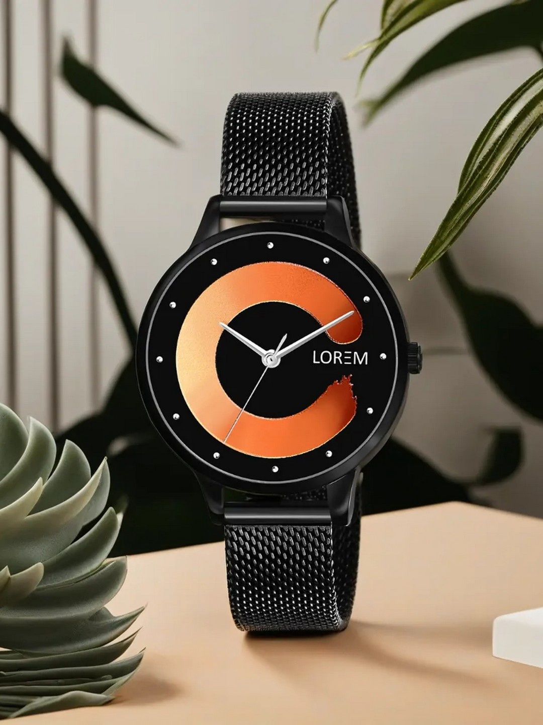 

LOREM Women Stainless Steel Bracelet Style Straps Analogue Watch LR353, Orange