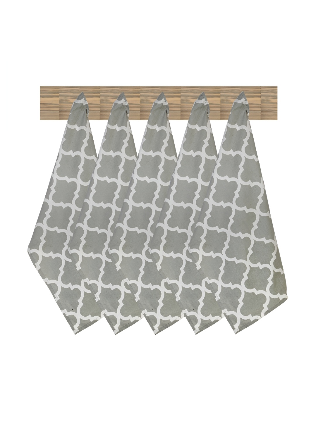 

Texstylers Grey & White 5 Pieces Geometric Printed Pure Cotton Kitchen Towels