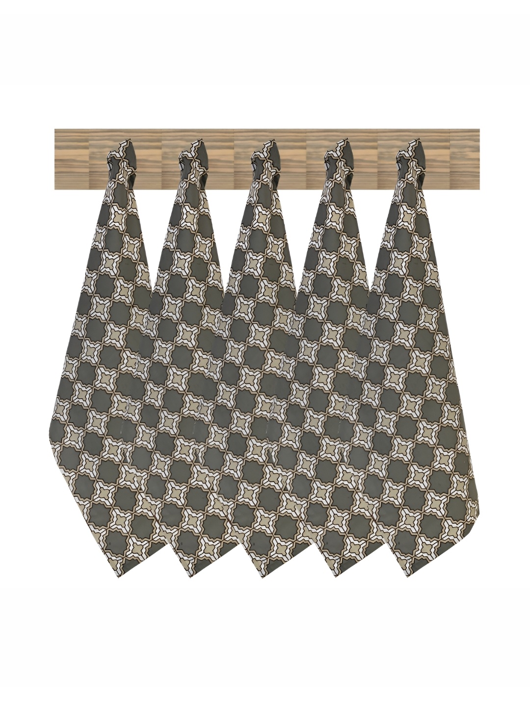 

Texstylers Grey 5 Pieces Geometric Printed Cotton Kitchen Towels
