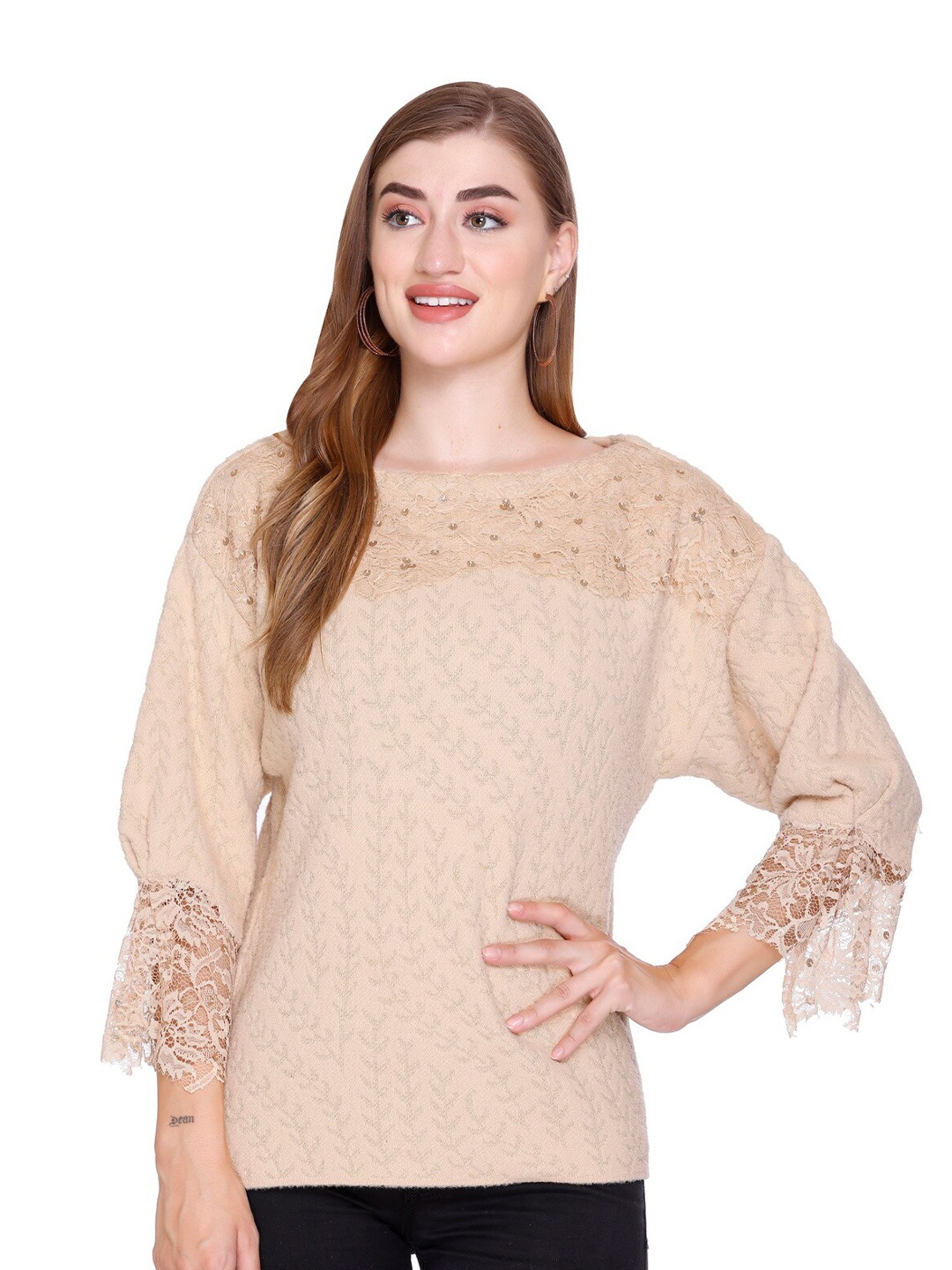 

Elthia Beige Cotton Top