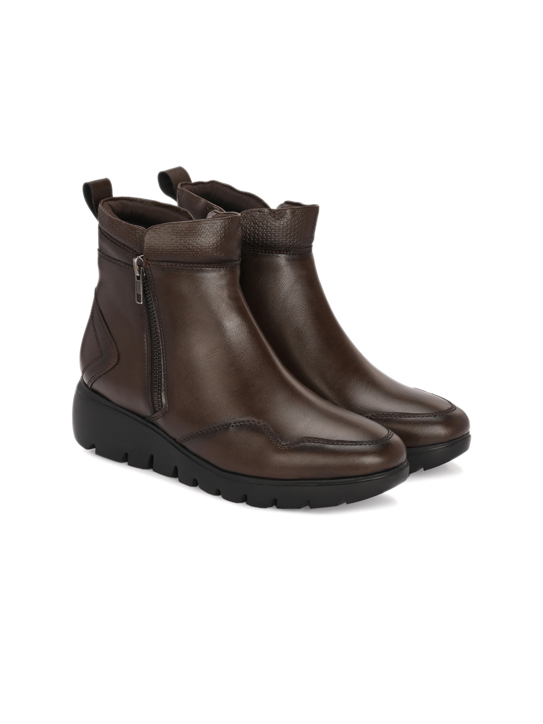 

Delize Women Mid-Top Ankle Platform Heeled Regular Boots, Brown