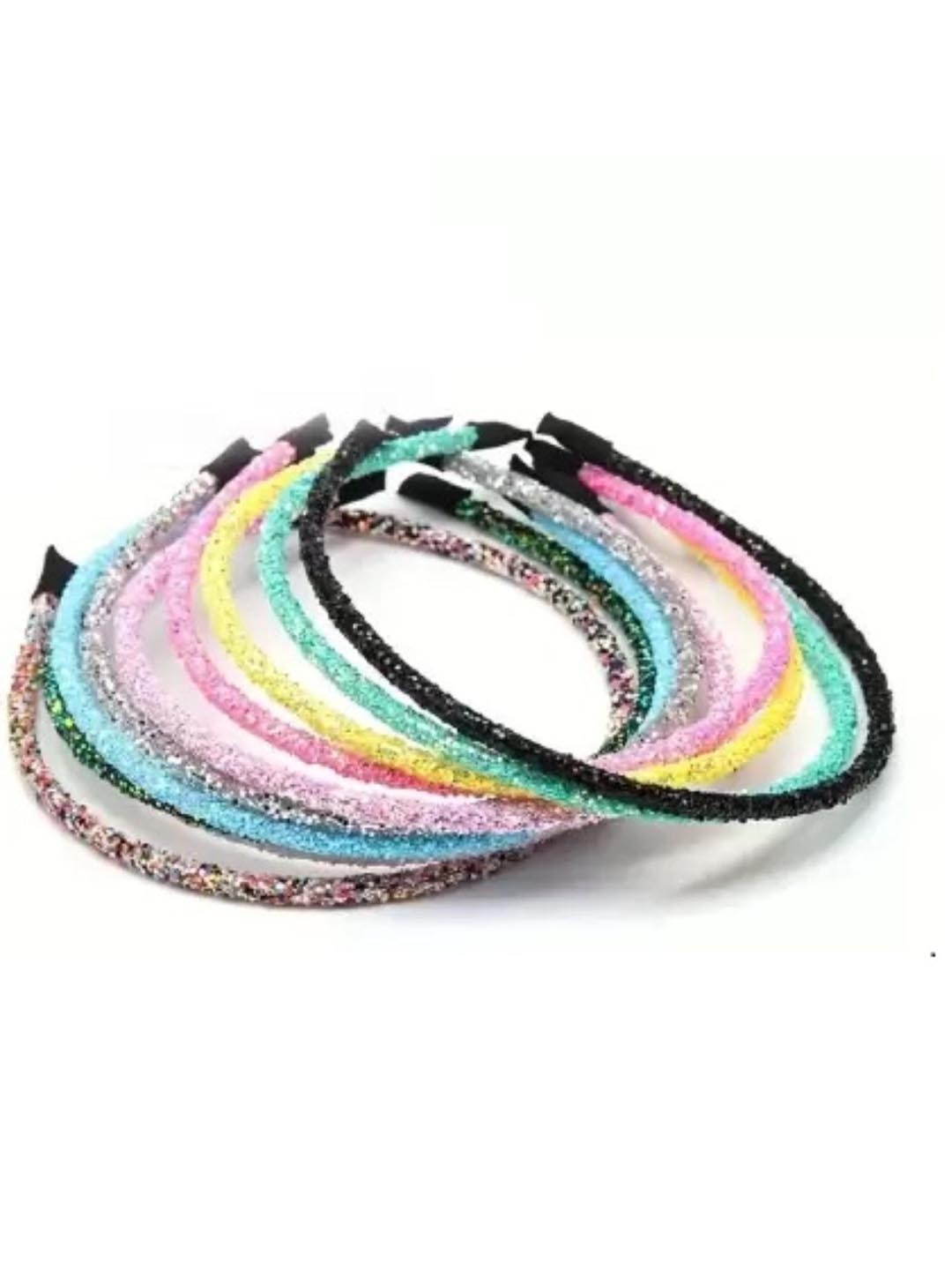 

DN Creation Set of 12 Glitter Sparkle Hairbands, Pink