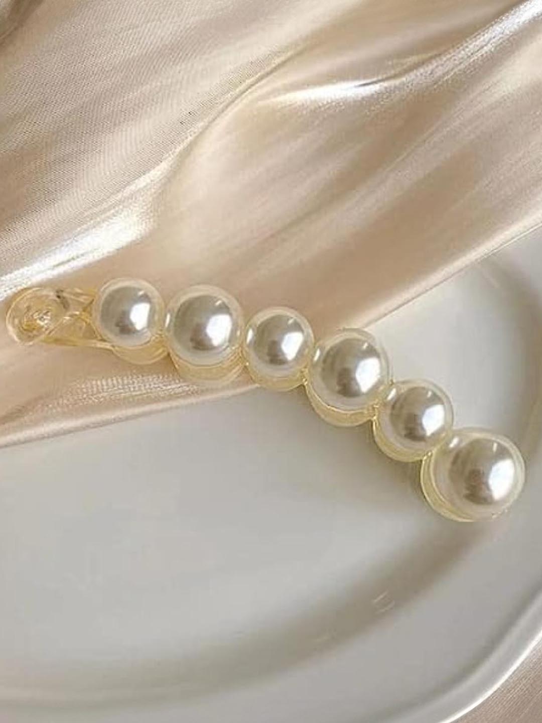 

DN Creation Pearl Banana Clip, White