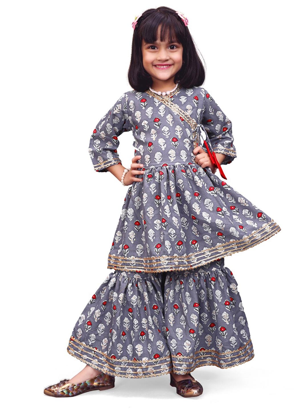 

BAESD Grey & White Print A-Line Dress