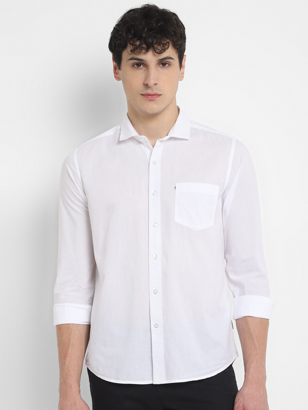 

Red Chief Spread Collar Standard Slim Fit Cotton Casual Shirt, White