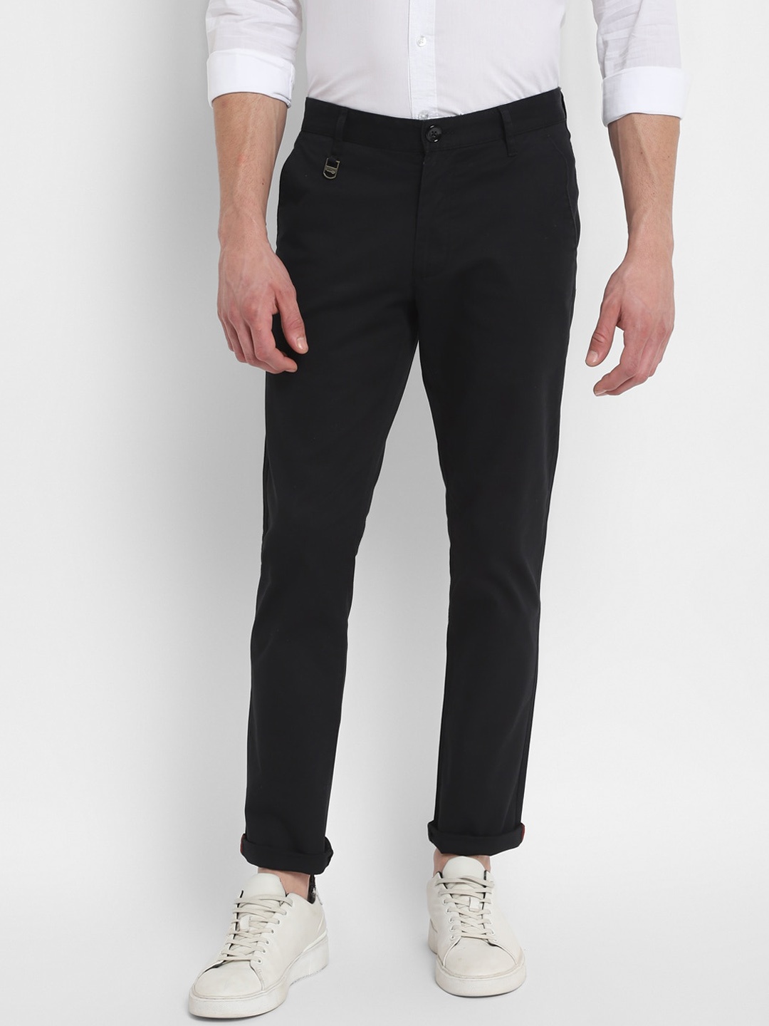 

Red Chief Men Classic Loose Fit Regular Trousers, Black