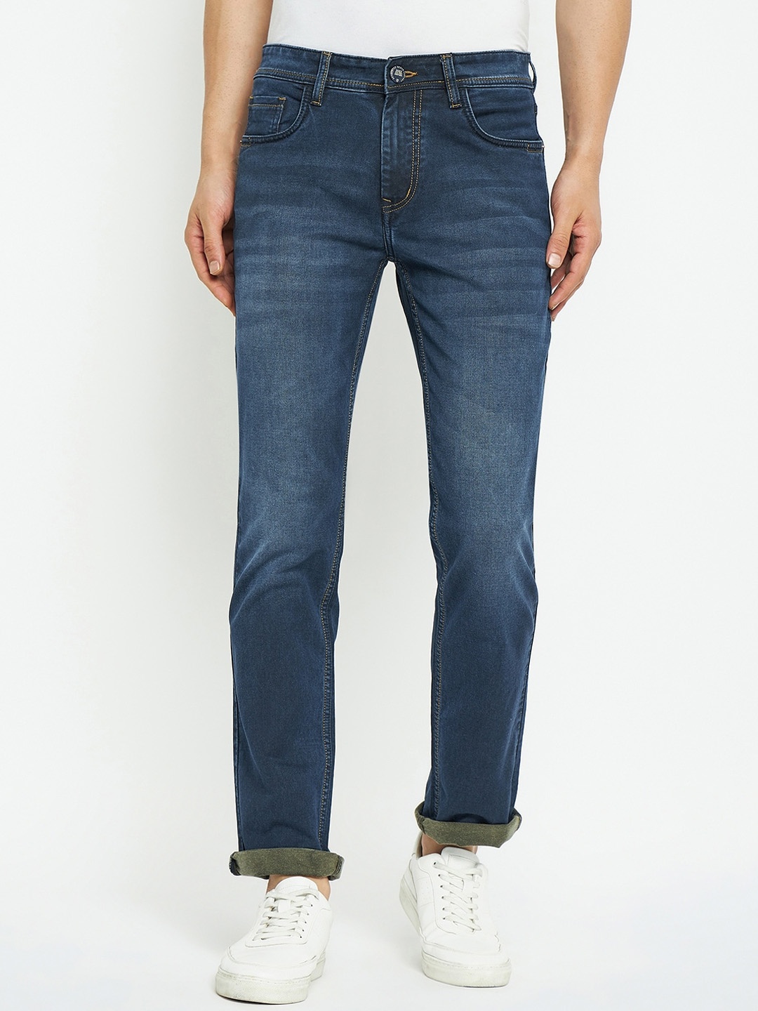 

Duke Men Slim Fit Heavy Fade Stretchable Cotton Jeans, Blue